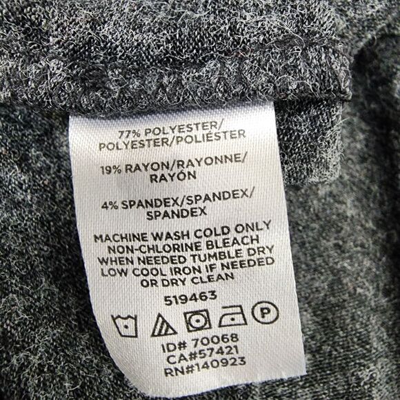 Loft Tee Women’s Size Medium Long Sleeve Knit Peplum Heathered Gray Stretch - Picture 8 of 8